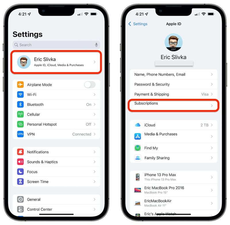 Open Settings screen